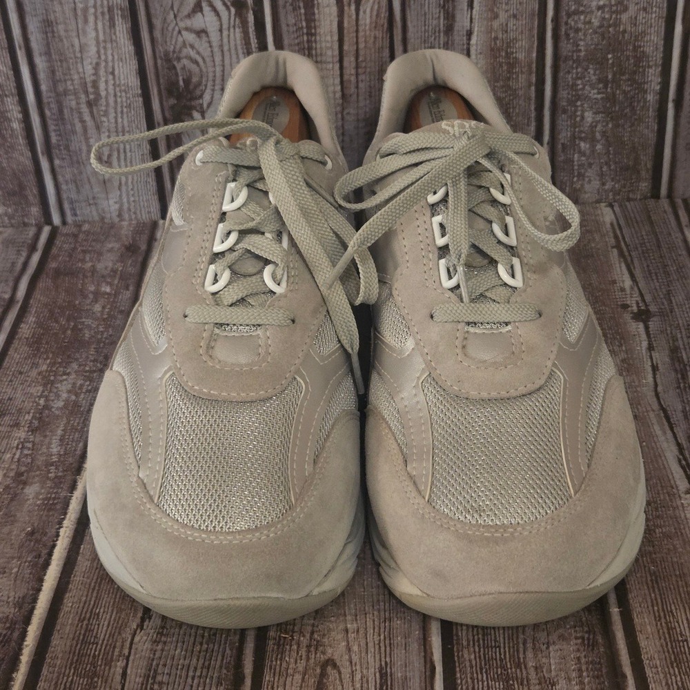 Sz 11 W3 Mens SAS Journey Bone Gray Mesh Suede Walking Shoes Sneakers VGUC! - Picture 2 of 8